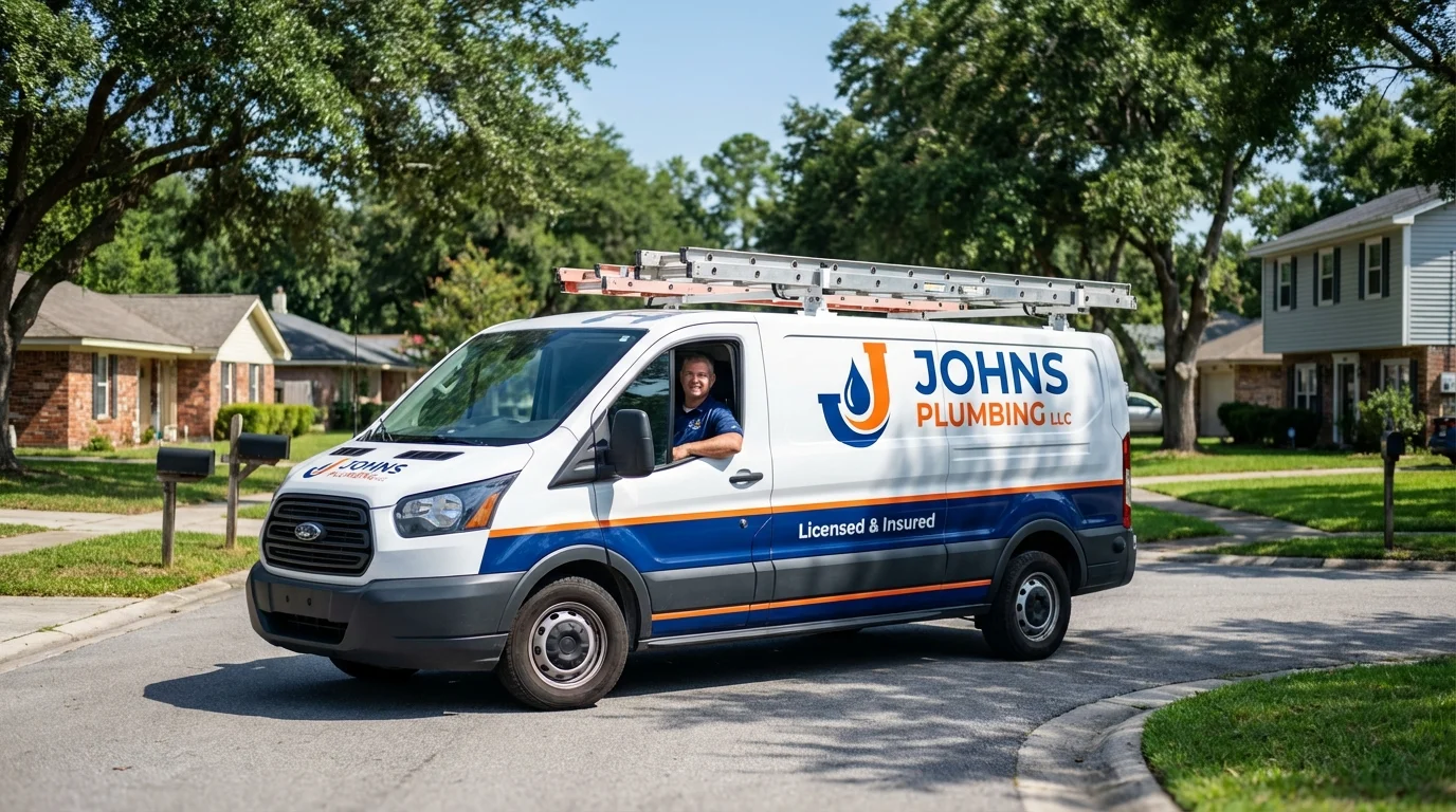 Johns Plumbing LLC service van in Newmanstown, PA